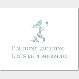 Mermaid ocean quote beach items Posters and Art